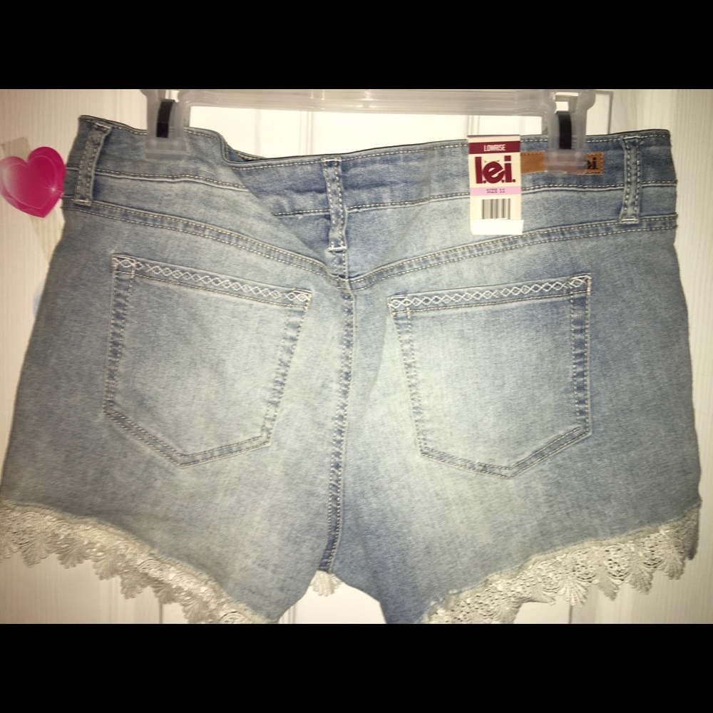 Light wash jean shorts